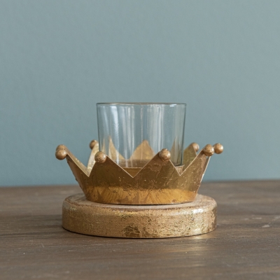 <p>Royal golden candle holder with tealights, 6 pieces<br>H=8 cm<br>D=10 cm</p> - Floralia